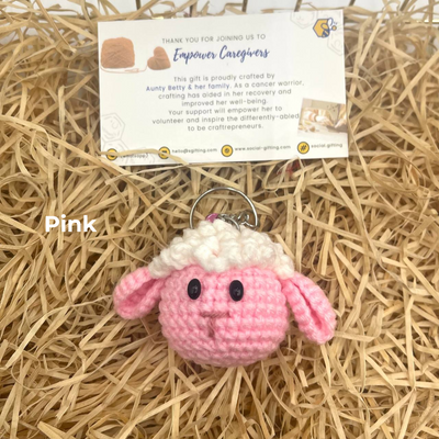 Hand Crocheted Mini Sheep Keyring