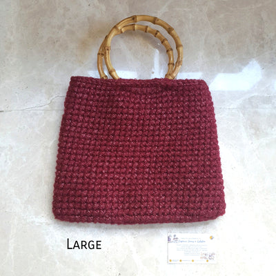 Hand Crocheted Round Handle HandBag