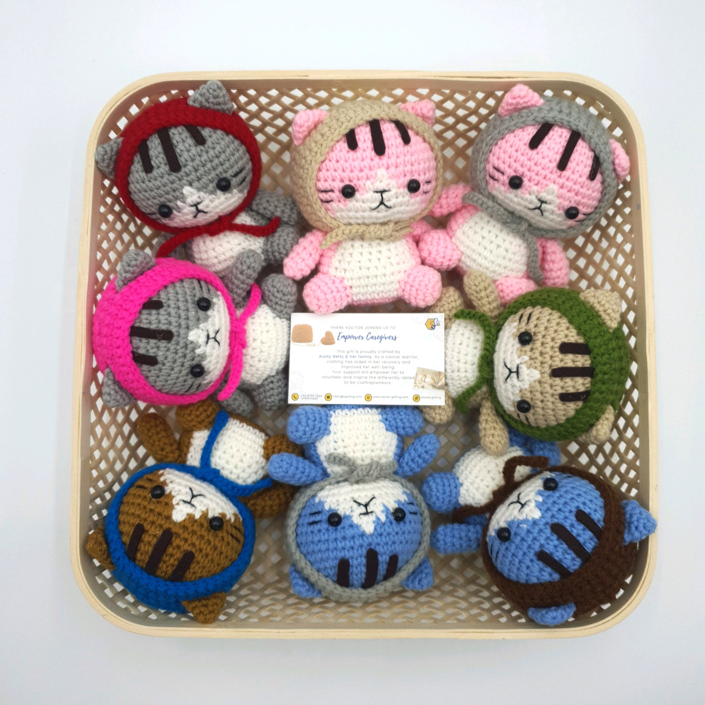 Hand-Crocheted Cat in Bonnet