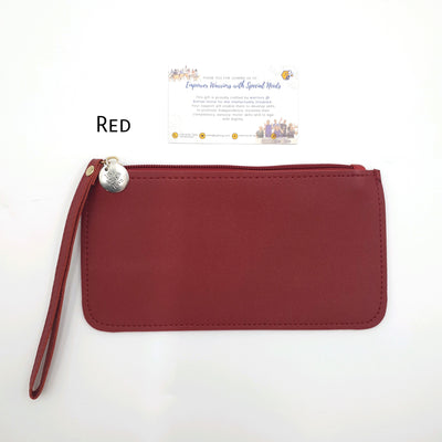 PU Leather Pouch with Motivational Charm