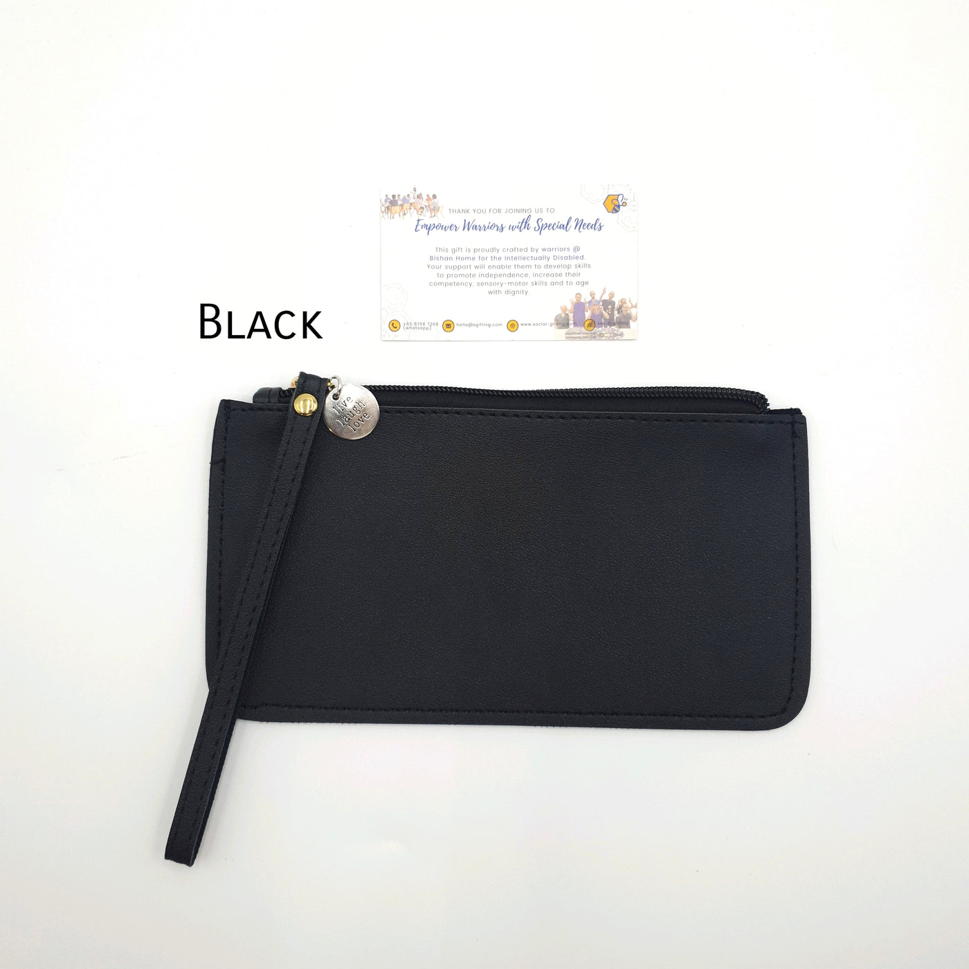 PU Leather Pouch with Motivational Charm