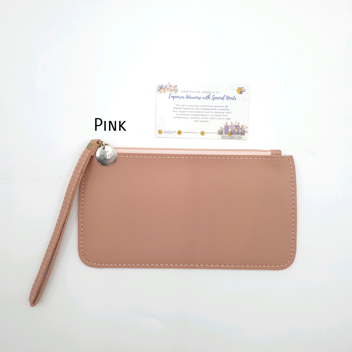 PU Leather Pouch with Motivational Charm