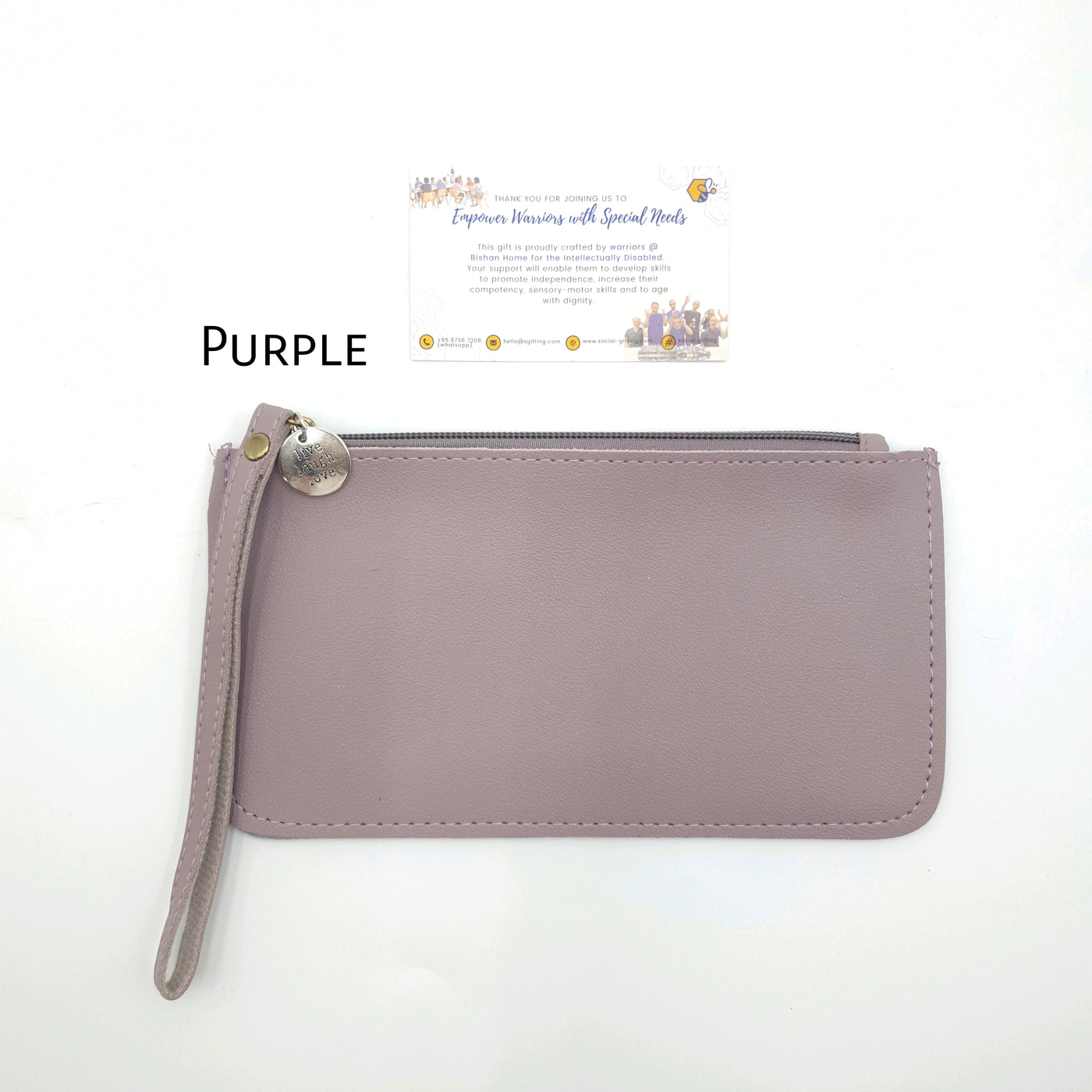 PU Leather Pouch with Motivational Charm