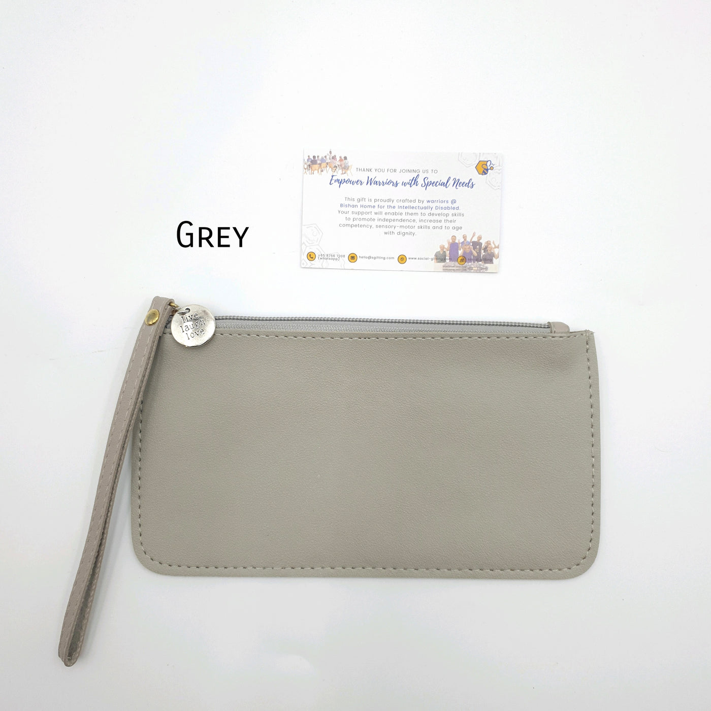 PU Leather Pouch with Motivational Charm