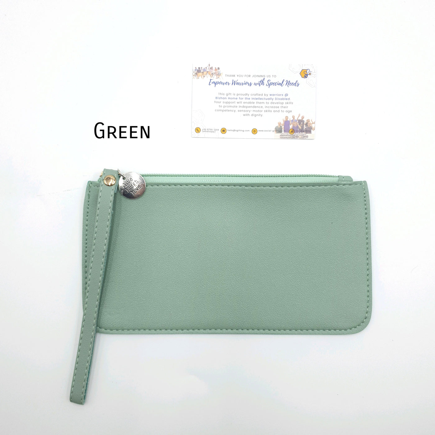 PU Leather Pouch with Motivational Charm