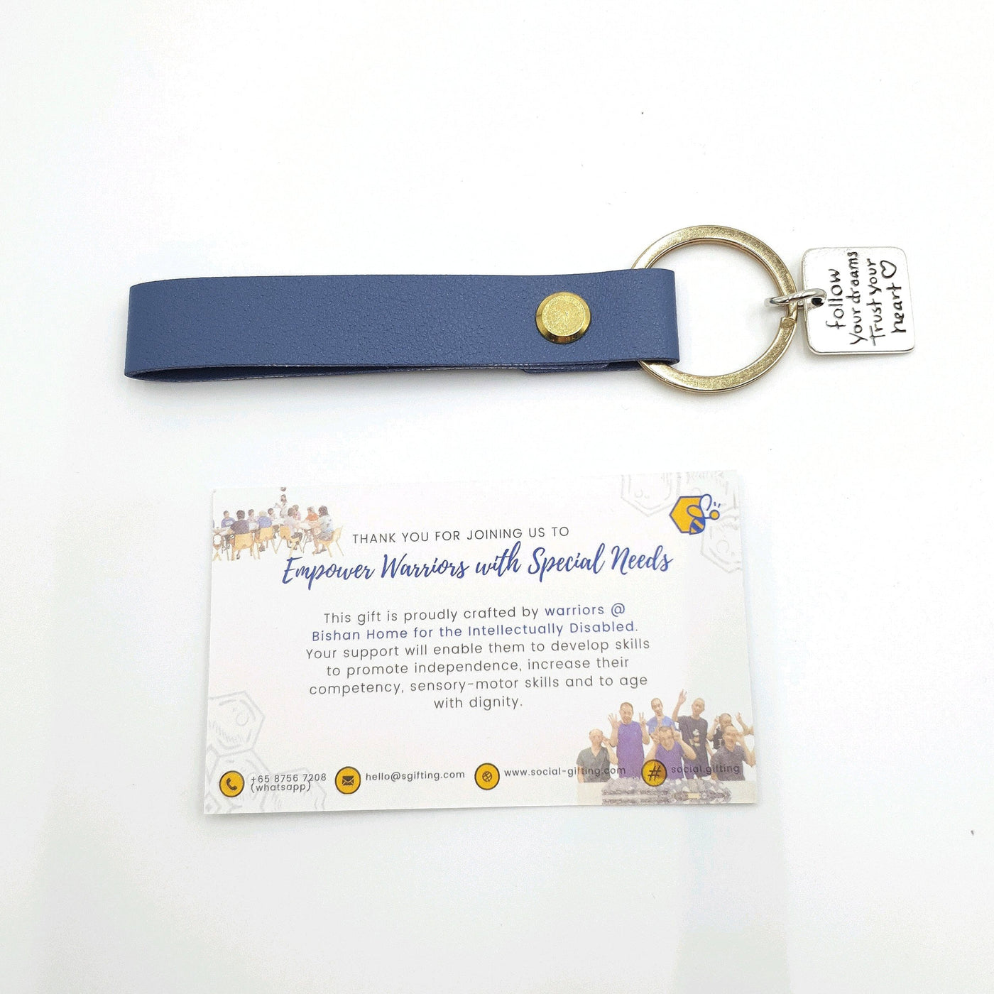 PU Leather Keyring with charm