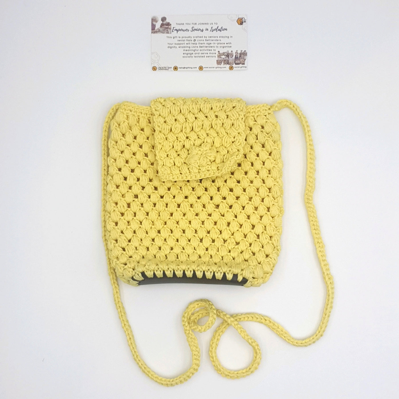 Hand Crocheted Bag with Sling and Base