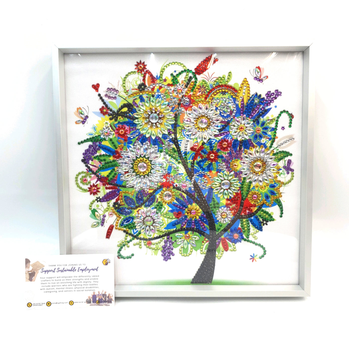 Colourful Tree Diamond Art with Frame