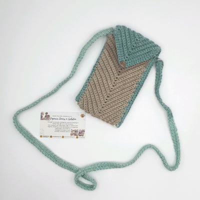 Hand Crocheted Phone Sling with Flap Closure