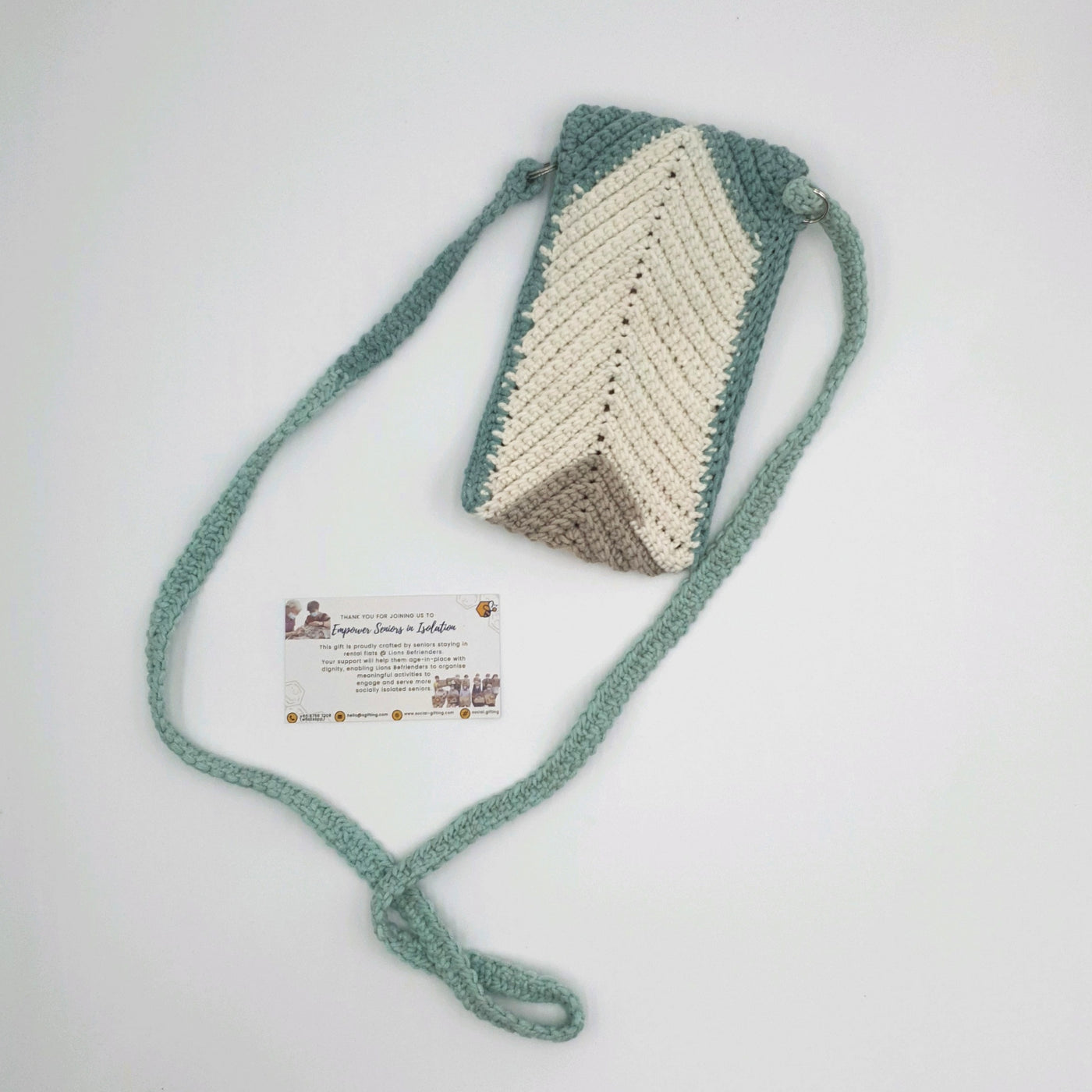 Hand Crocheted Phone Sling with Flap Closure