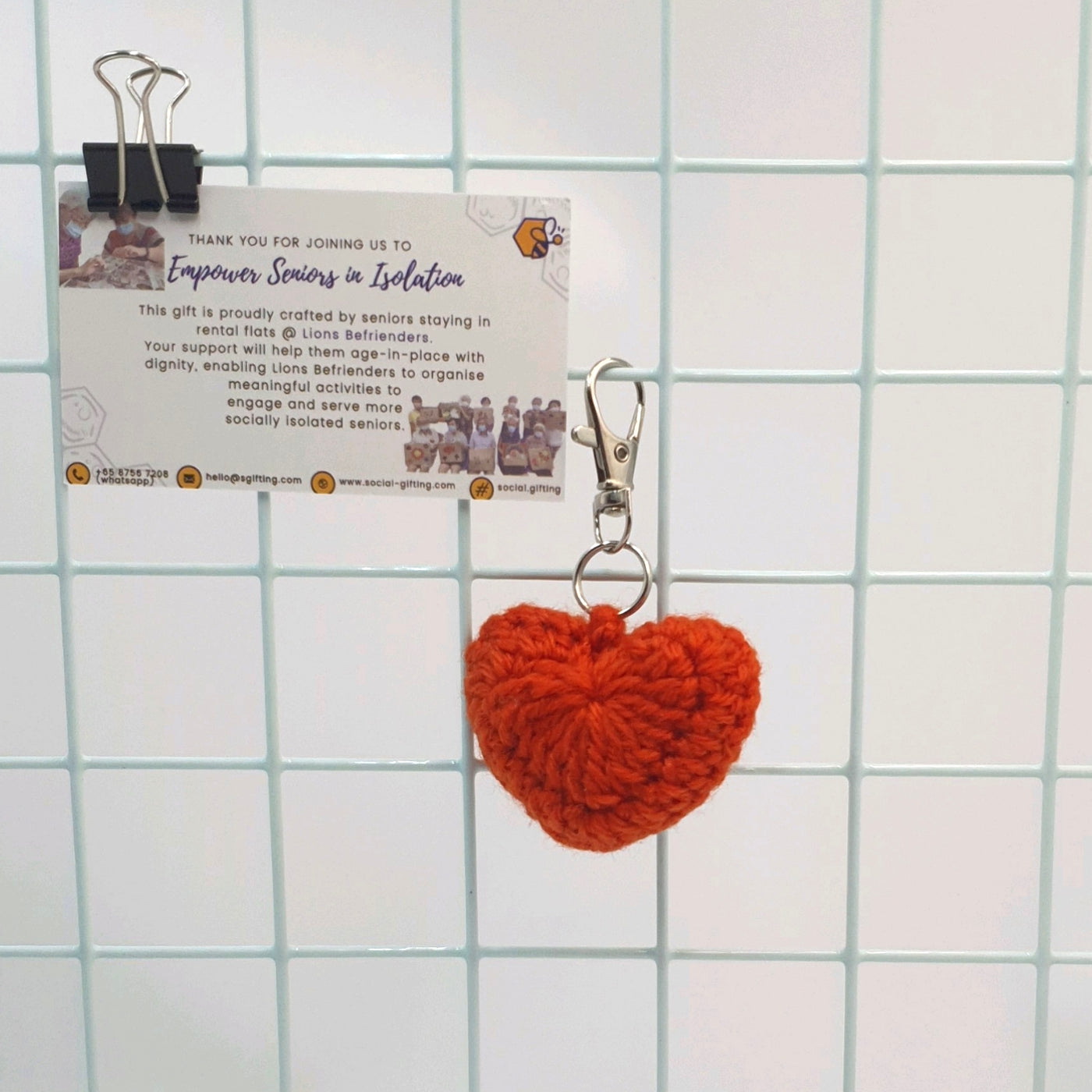 Hand Crocheted Heart Keyring