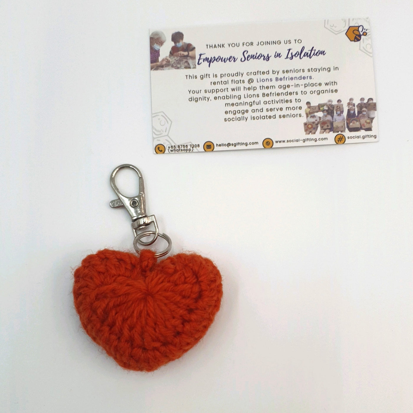 Hand Crocheted Heart Keyring