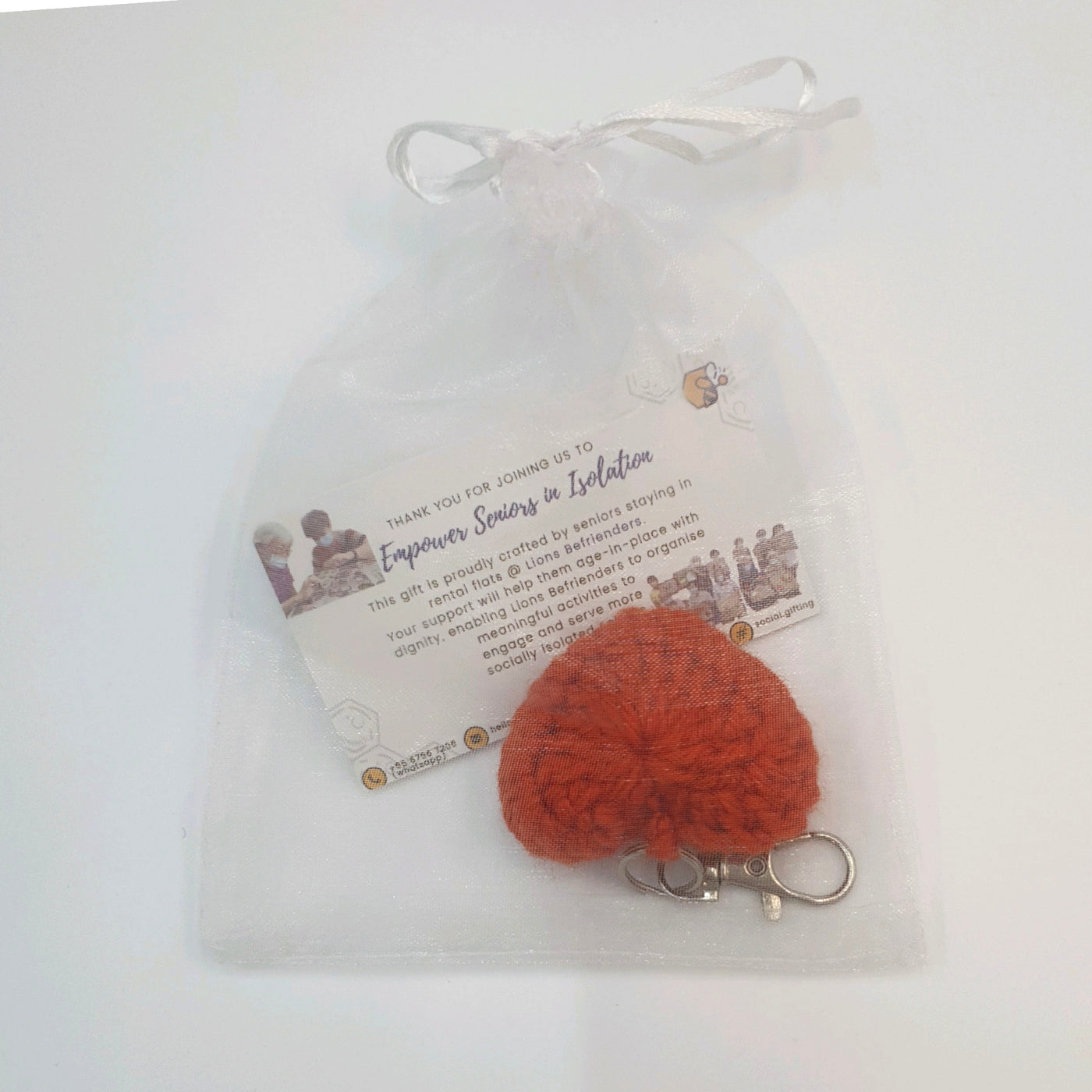 Hand Crocheted Heart Keyring