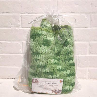 Hand Crocheted Baby Dress (green)