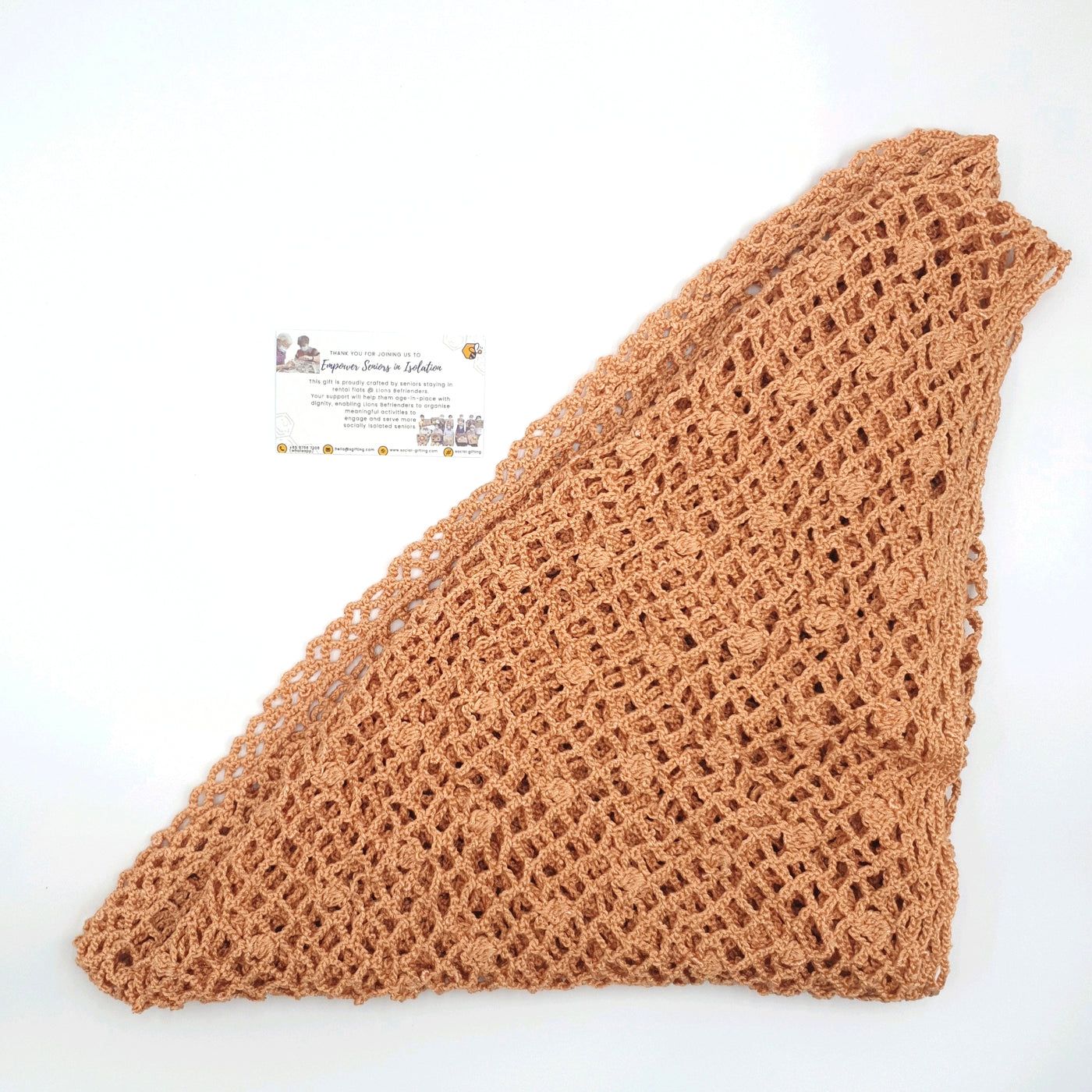 Hand Crocheted Orange Shawl