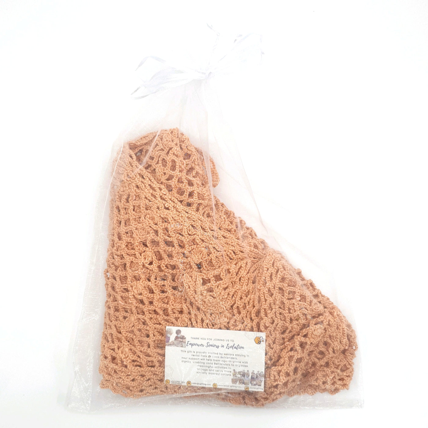 Hand Crocheted Orange Shawl