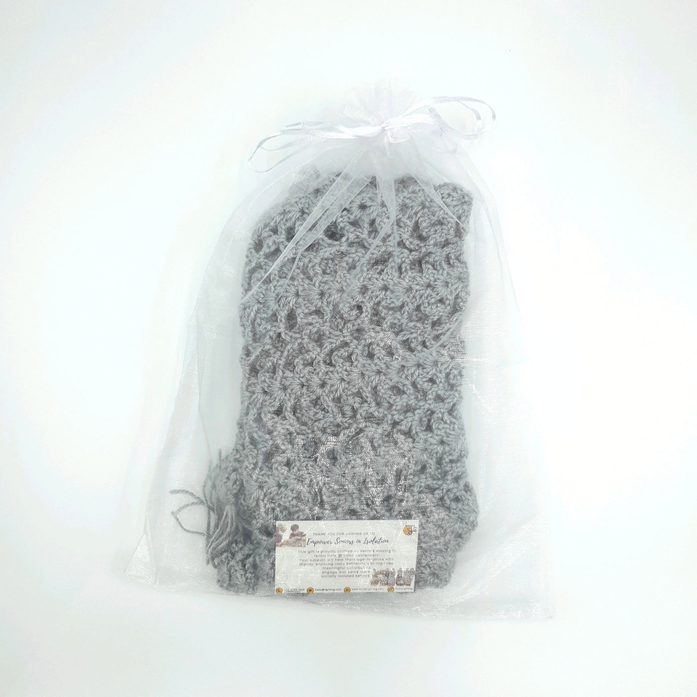 Hand Crocheted Grey Scarf