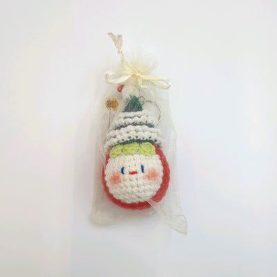 Hand-Crocheted Christmas Doll Keyring