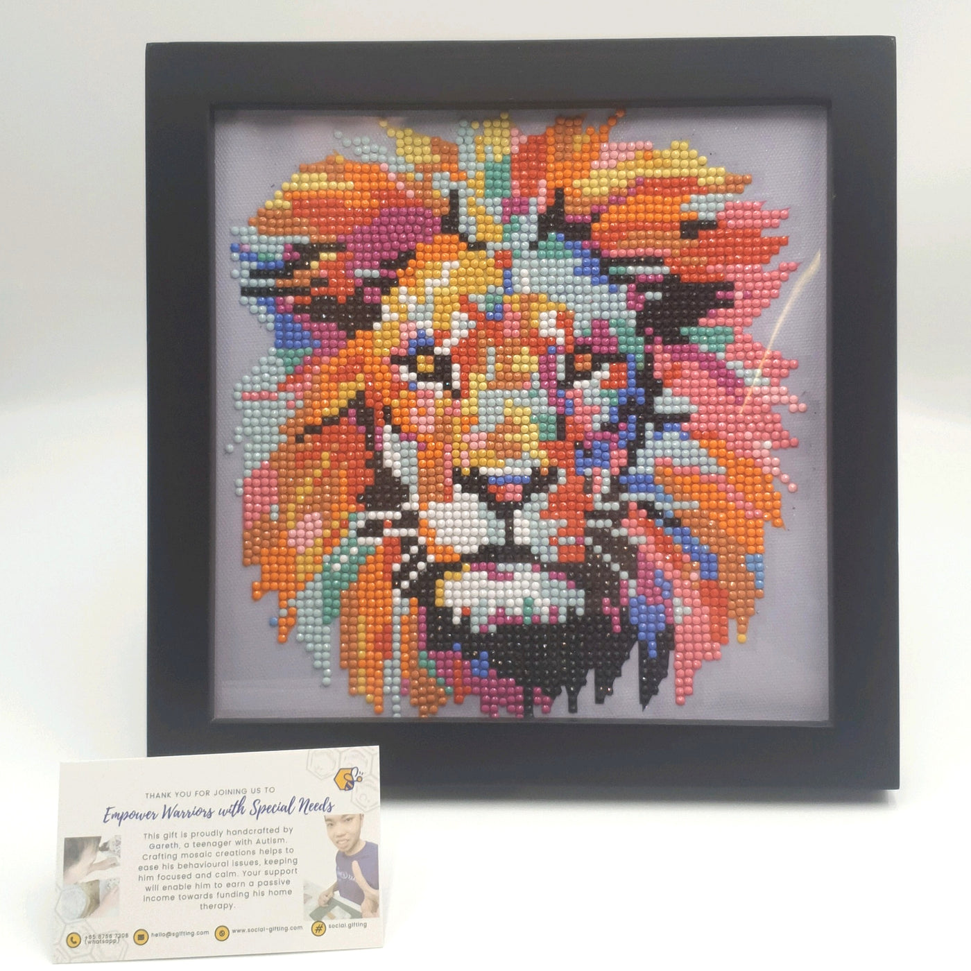 Lion Diamond Art Frame 23 x 23cm