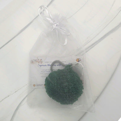 Hand Crocheted Round Keychain with Bee Charm