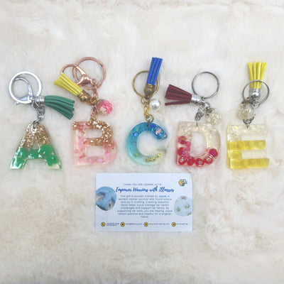 Resin Alphabet Key Chain