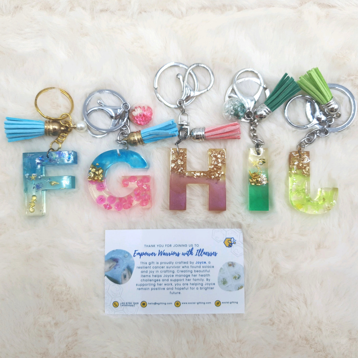 Resin Alphabet Key Chain