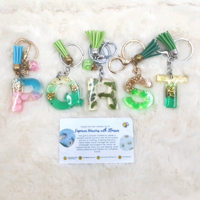 Resin Alphabet Key Chain