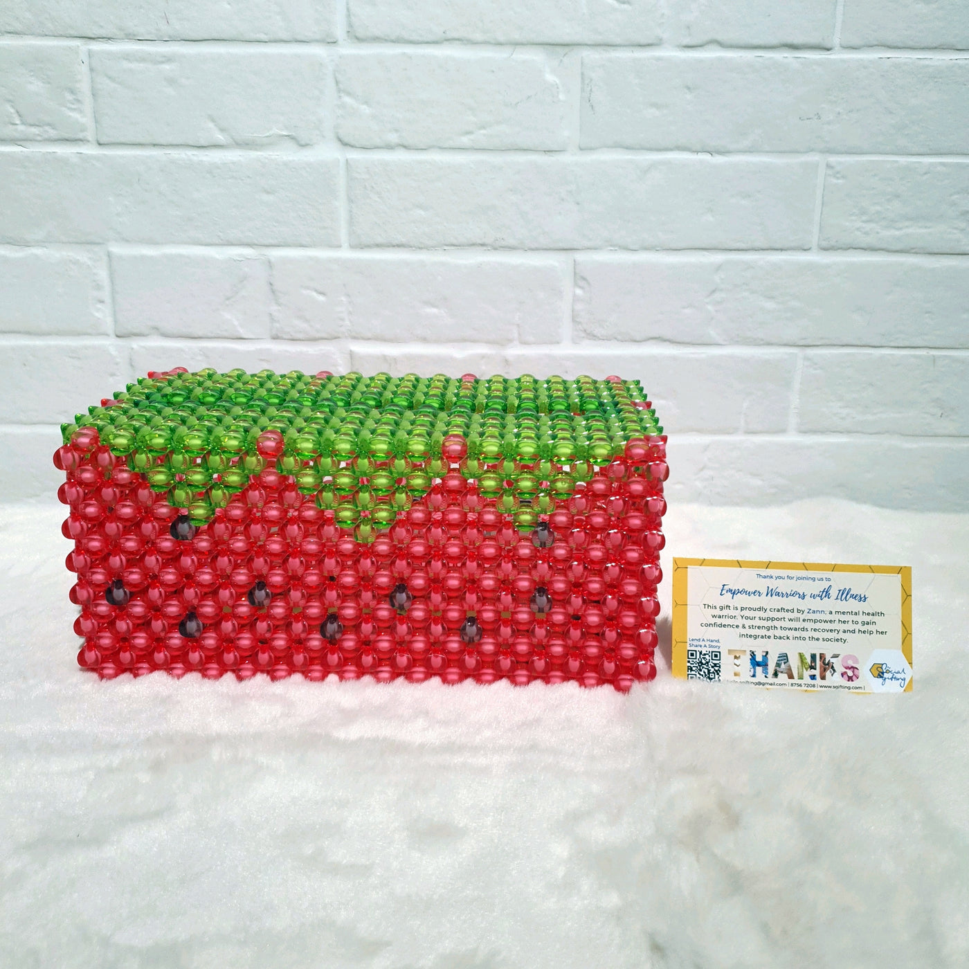 Handmade Beaded Tissue Box