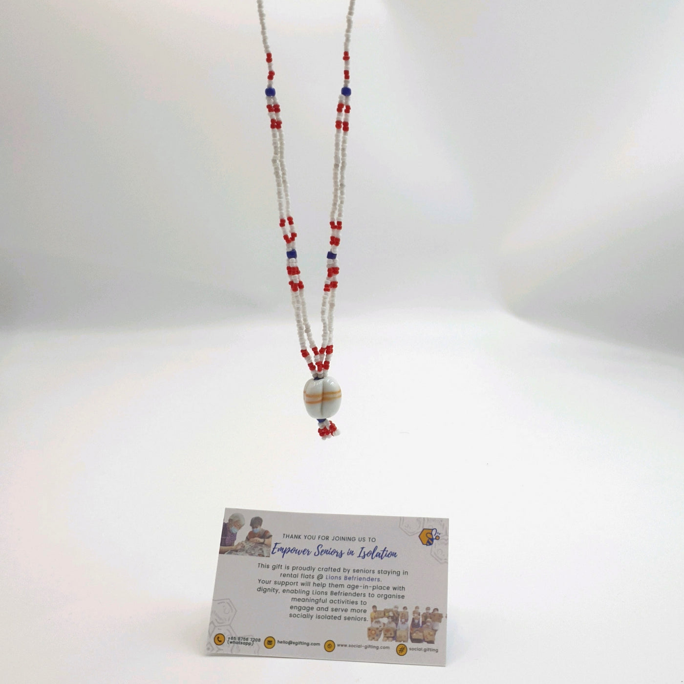 Beaded Necklace with Porcelain Necklace