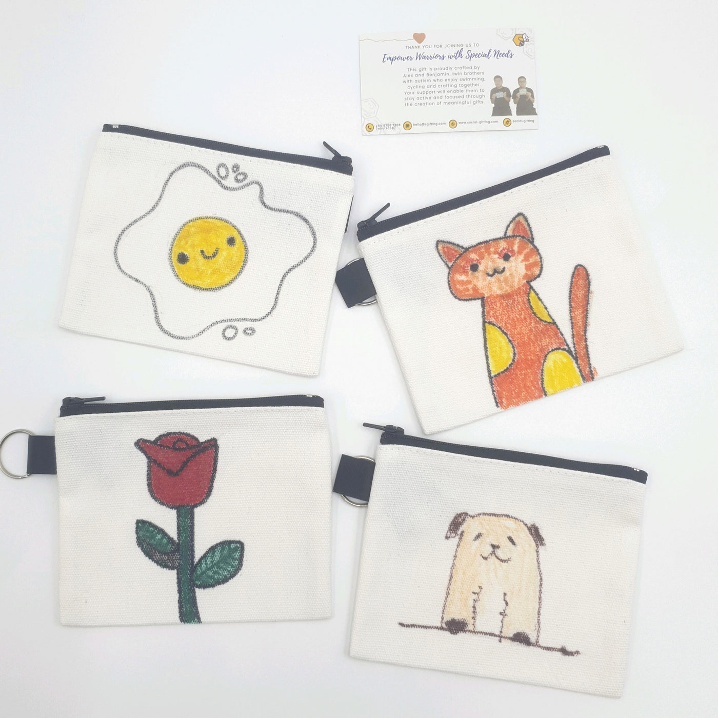 Hand-Drawn Canvas Pouch