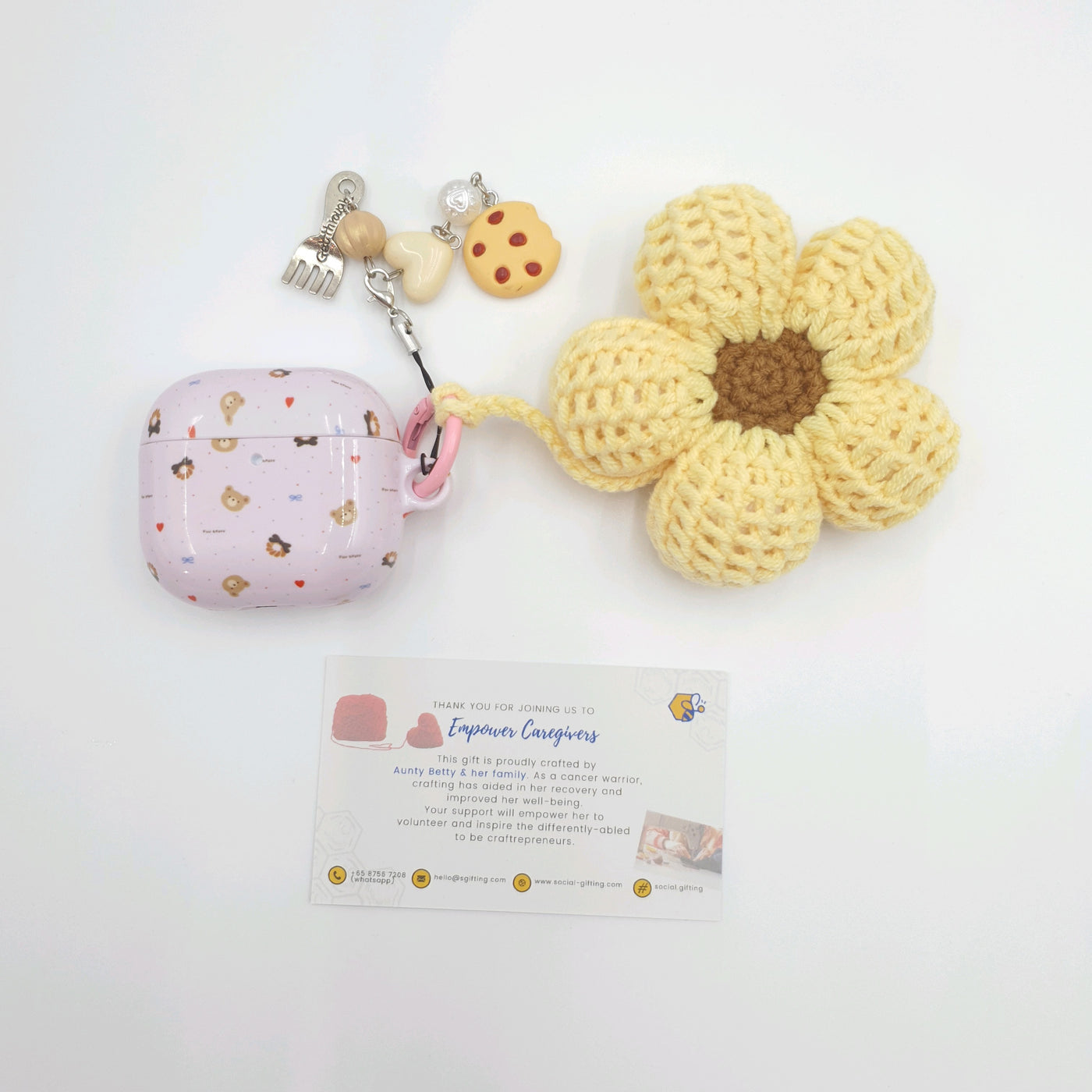 Crocheted Flower Bag Charm