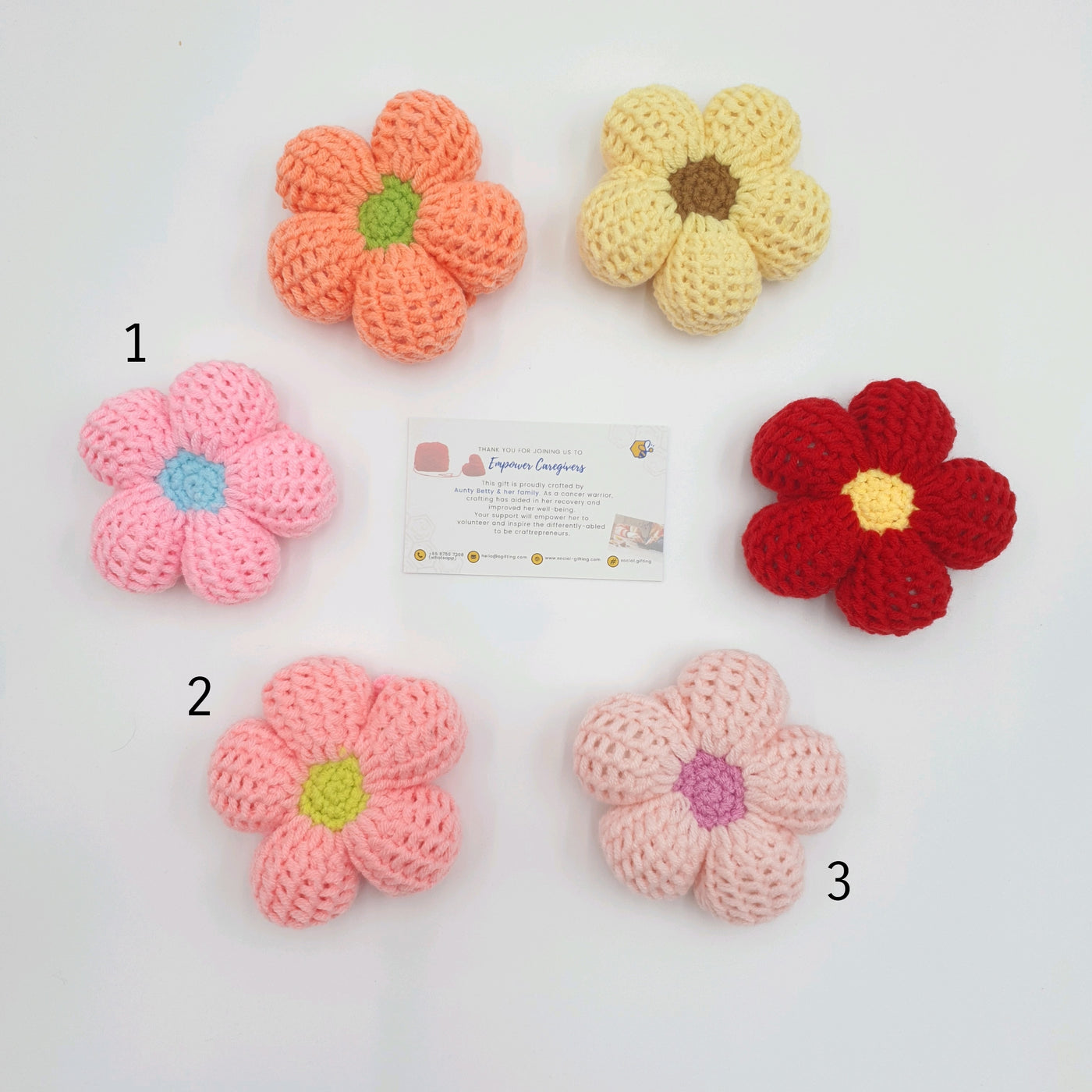 Crocheted Flower Bag Charm