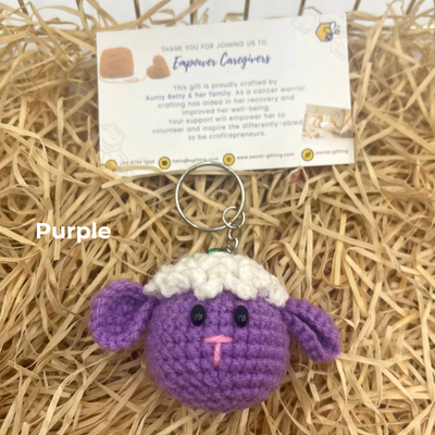 Hand Crocheted Mini Sheep Keyring