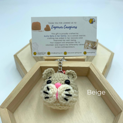 Hand Crocheted Mini Hamster Keyring