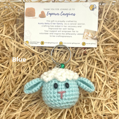 Hand Crocheted Mini Sheep Keyring