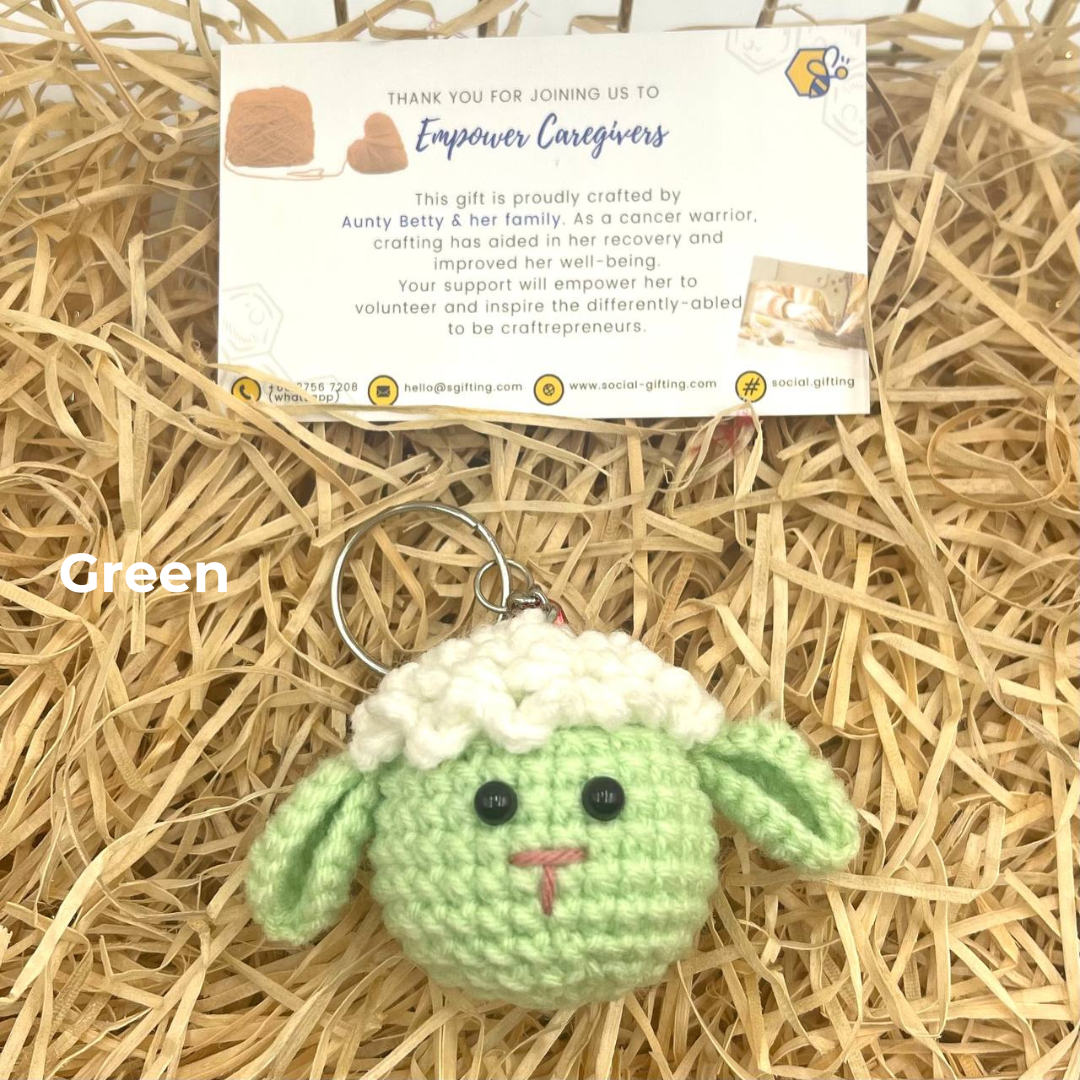 Hand Crocheted Mini Sheep Keyring