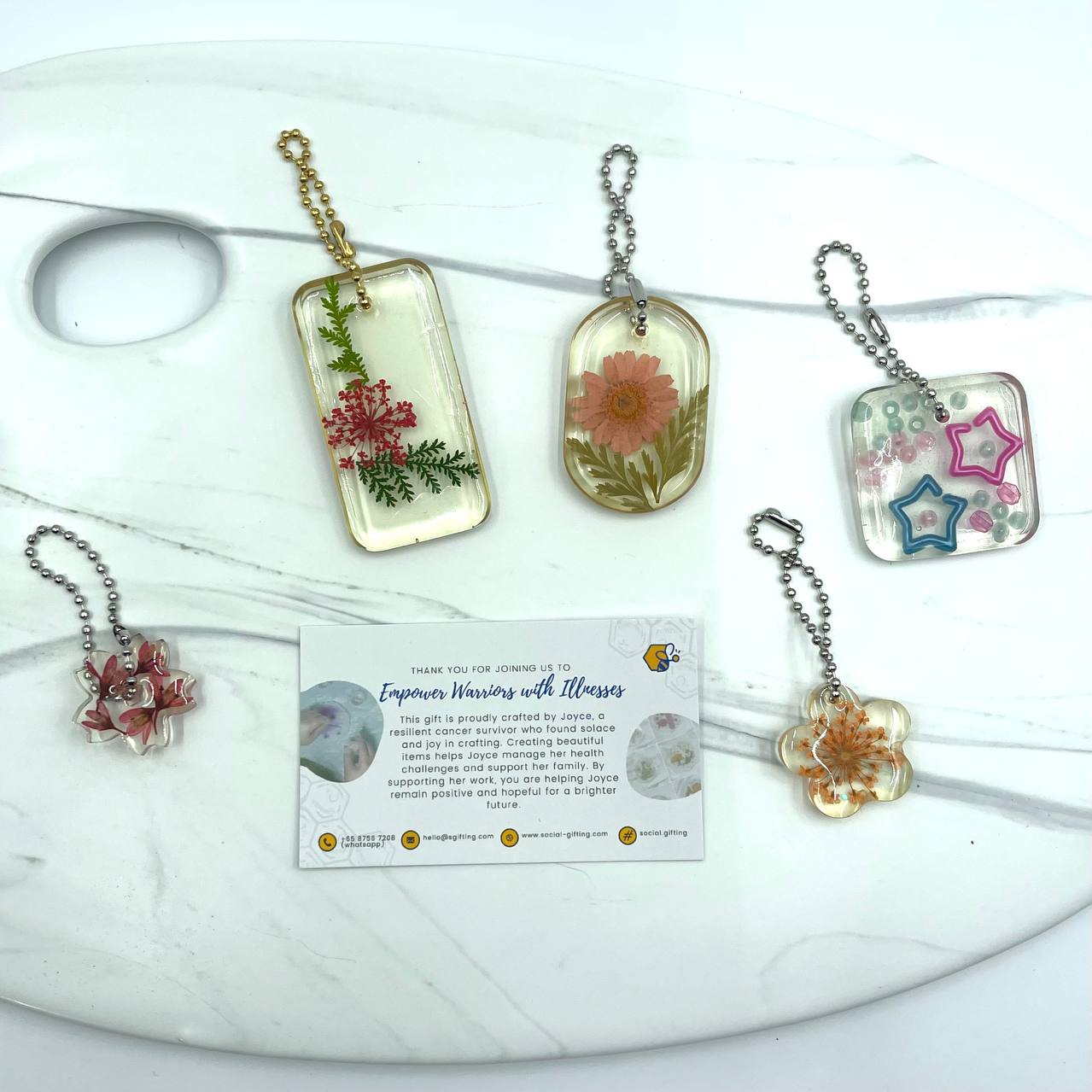 Resin Floral Bag Charm