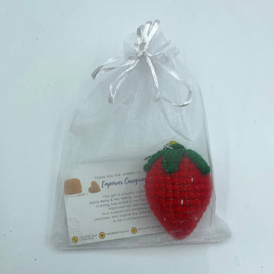 Hand Crocheted Strawberry Keyring