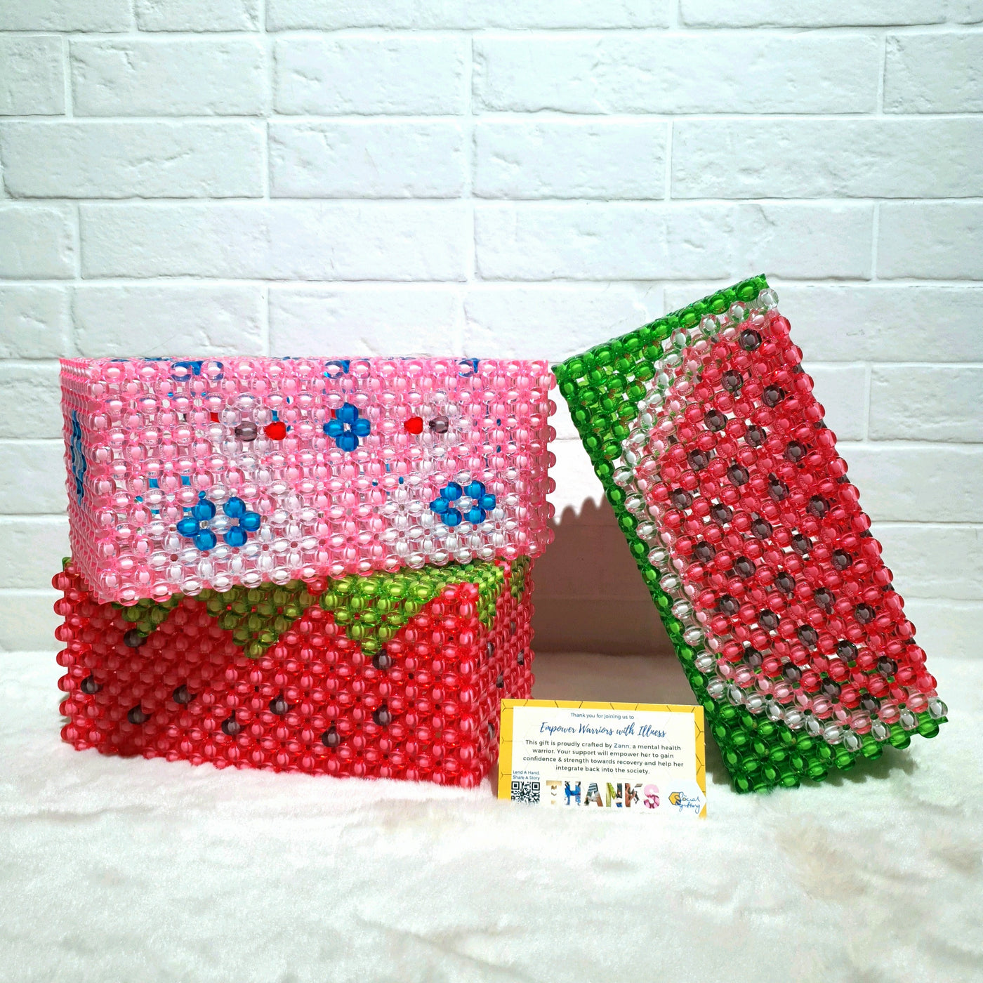 Handmade Beaded Tissue Box